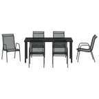 Conjunto de Comedor de Jardín 7 pcs Negro