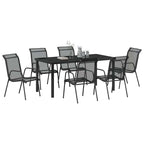 Conjunto de Comedor de Jardín 7 pcs Negro