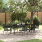 Conjunto de Comedor de Jardín 7 pcs Negro