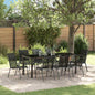Conjunto de Comedor de Jardín 9 pcs Negro