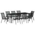 Conjunto de Comedor de Jardín 9 pcs Negro