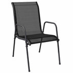 Conjunto de Comedor de Jardín 9 pcs Negro