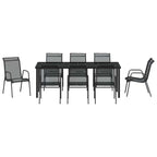 Conjunto de Comedor de Jardín 9 pcs Negro