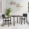 Conjunto de Comedor de Jardín 3 pcs Negro