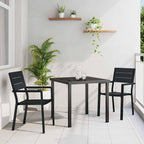 Conjunto de Comedor de Jardín 3 pcs Negro