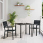 Conjunto de Comedor de Jardín 3 pcs Negro