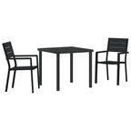 Conjunto de Comedor de Jardín 3 pcs Negro