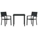 Conjunto de Comedor de Jardín 3 pcs Negro
