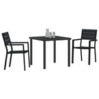 Conjunto de Comedor de Jardín 3 pcs Negro