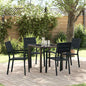 Conjunto de Comedor de Jardín 5 pcs Negro