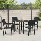 Conjunto de Comedor de Jardín 5 pcs Negro