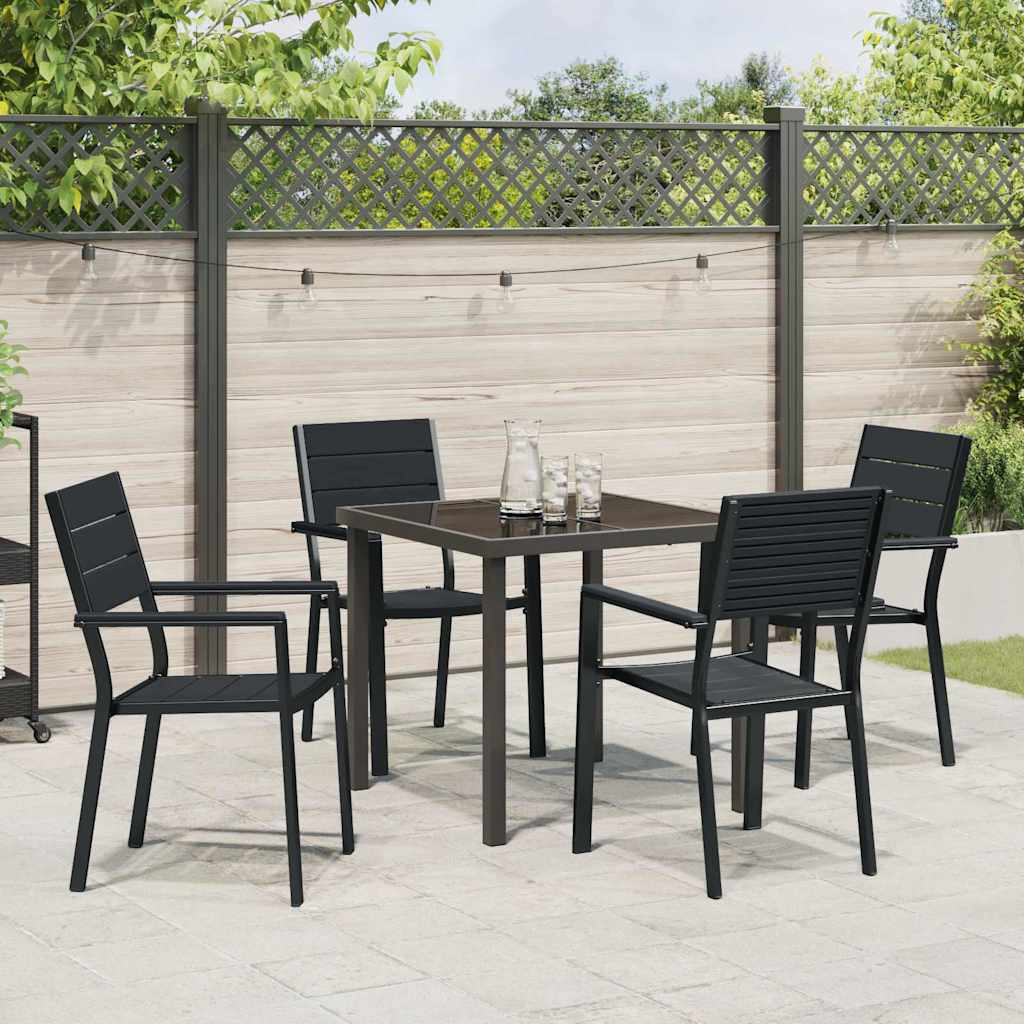 Conjunto de Comedor de Jardín 5 pcs Negro