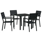 Conjunto de Comedor de Jardín 5 pcs Negro
