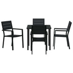 Conjunto de Comedor de Jardín 5 pcs Negro
