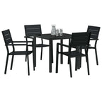 Conjunto de Comedor de Jardín 5 pcs Negro