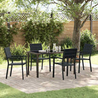 Conjunto de Comedor de Jardín 5 pcs Negro