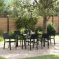 Conjunto de Comedor de Jardín 7 pcs Negro