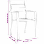 Conjunto de Comedor de Jardín 7 pcs Negro