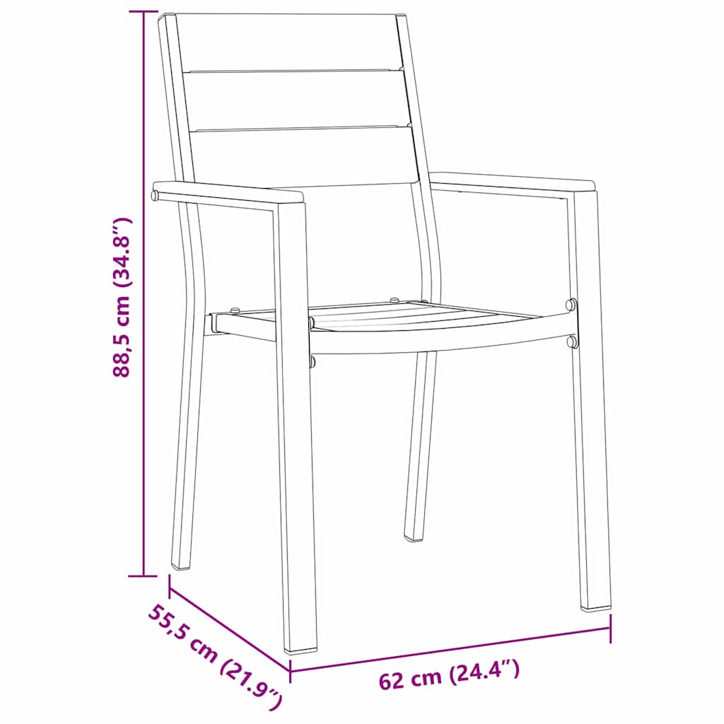 Conjunto de Comedor de Jardín 7 pcs Negro