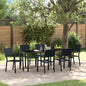 Conjunto de Comedor de Jardín 7 pcs Negro