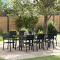 Conjunto de Comedor de Jardín 9 pcs Negro
