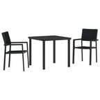 Conjunto de Comedor de Jardín 3 pcs Negro