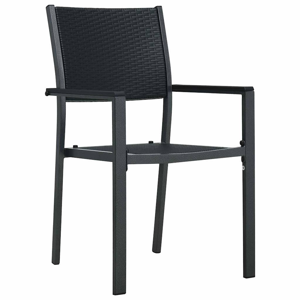 Conjunto de Comedor de Jardín 3 pcs Negro