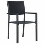 Conjunto de Comedor de Jardín 3 pcs Negro