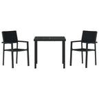 Conjunto de Comedor de Jardín 3 pcs Negro