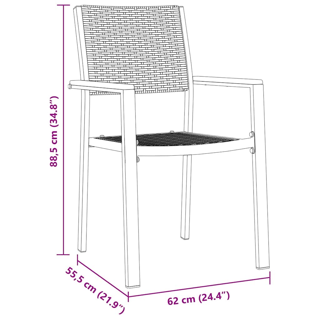 Conjunto de Comedor de Jardín 3 pcs Negro