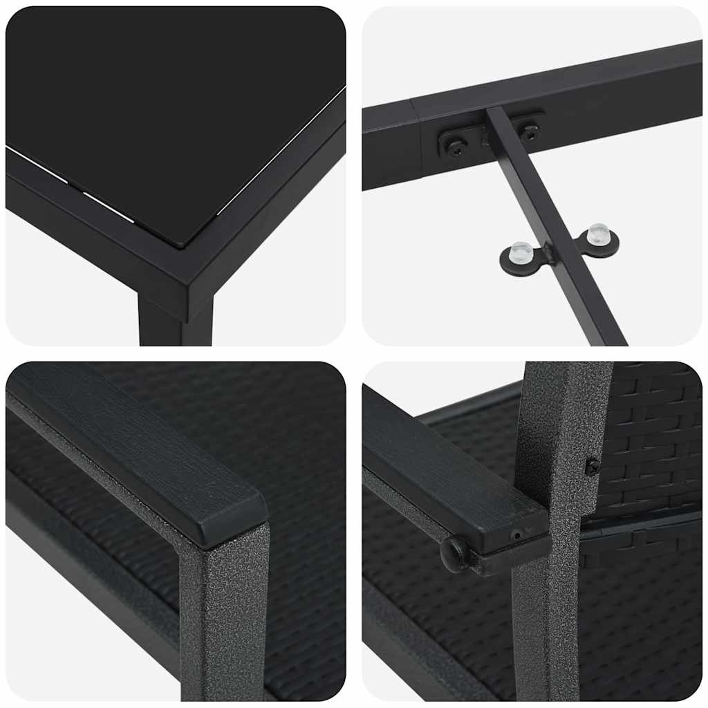 Conjunto de Comedor de Jardín 5 pcs Negro