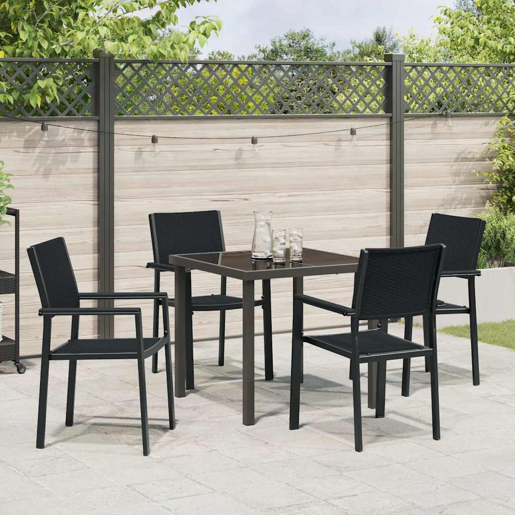 Conjunto de Comedor de Jardín 5 pcs Negro