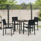 Conjunto de Comedor de Jardín 5 pcs Negro