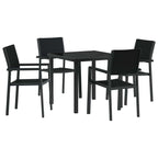 Conjunto de Comedor de Jardín 5 pcs Negro