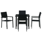 Conjunto de Comedor de Jardín 5 pcs Negro