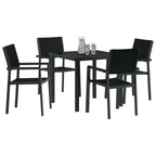 Conjunto de Comedor de Jardín 5 pcs Negro