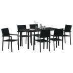 Conjunto de Comedor de Jardín 7 pcs Negro