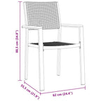 Conjunto de Comedor de Jardín 7 pcs Negro