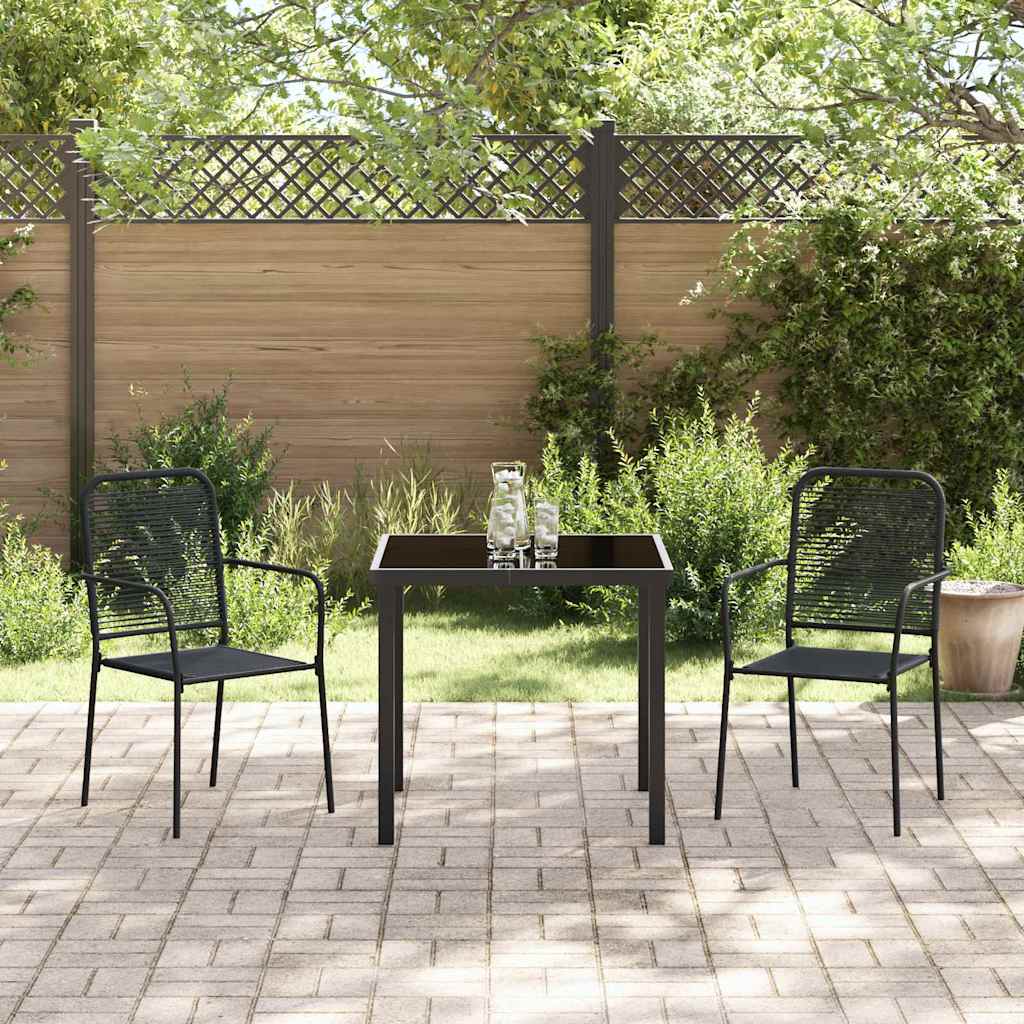 Conjunto de Comedor de Jardín 3 pcs Negro