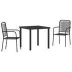 Conjunto de Comedor de Jardín 3 pcs Negro