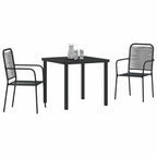 Conjunto de Comedor de Jardín 3 pcs Negro
