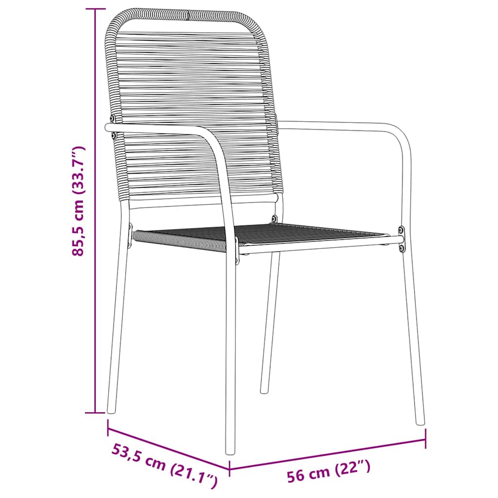 Conjunto de Comedor de Jardín 3 pcs Negro