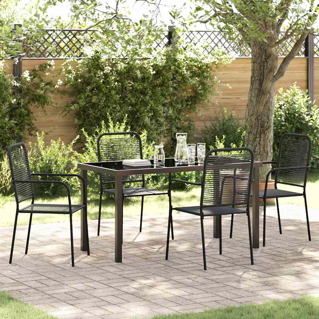 Conjunto de Comedor de Jardín 3 pcs Negro