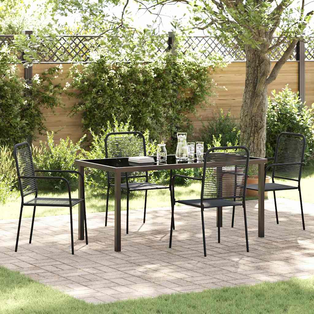 Conjunto de Comedor de Jardín 3 pcs Negro