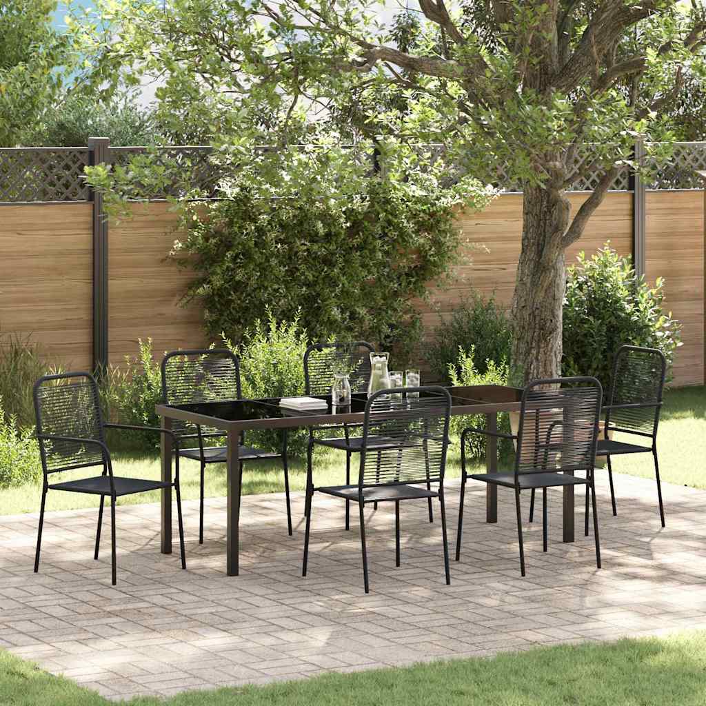 Conjunto de Comedor de Jardín 3 pcs Negro