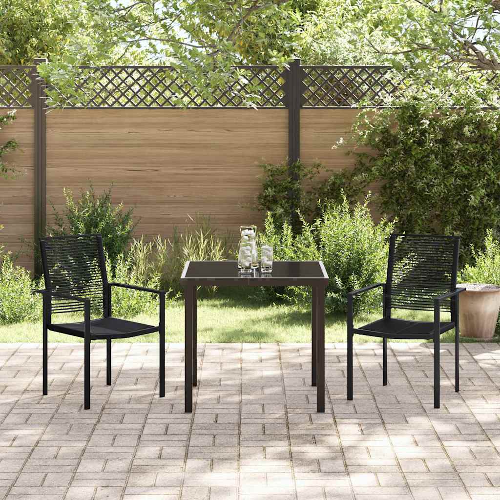 Conjunto de Comedor de Jardín 3 pcs Negro