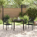 Conjunto de Comedor de Jardín 3 pcs Negro