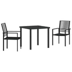 Conjunto de Comedor de Jardín 3 pcs Negro