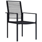Conjunto de Comedor de Jardín 3 pcs Negro