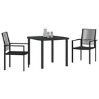 Conjunto de Comedor de Jardín 3 pcs Negro